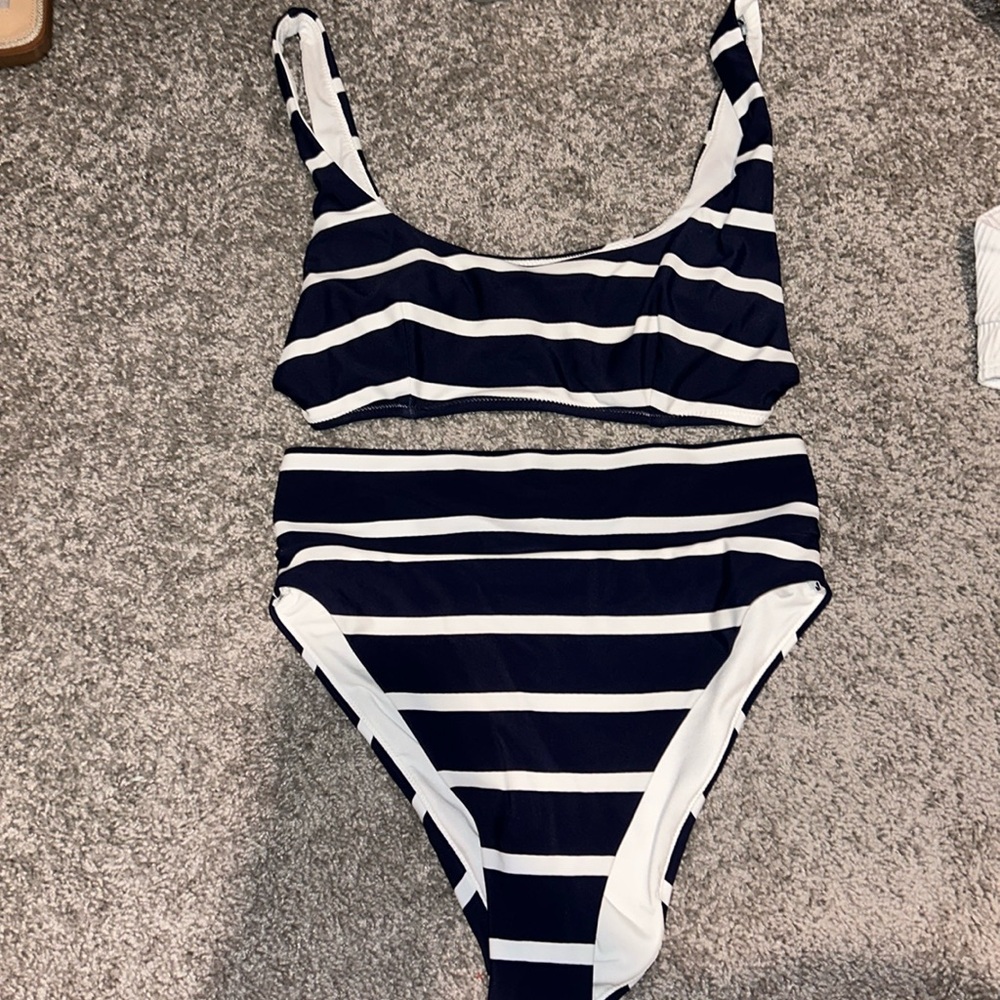 Aerie Classic Navy and White Bikini